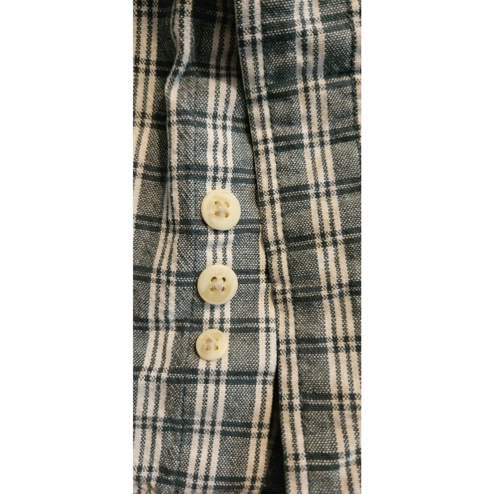 Eddie Bauer Mens XL Green White Plaid Button Down Shirt Button Down Collar - Picture 7 of 9